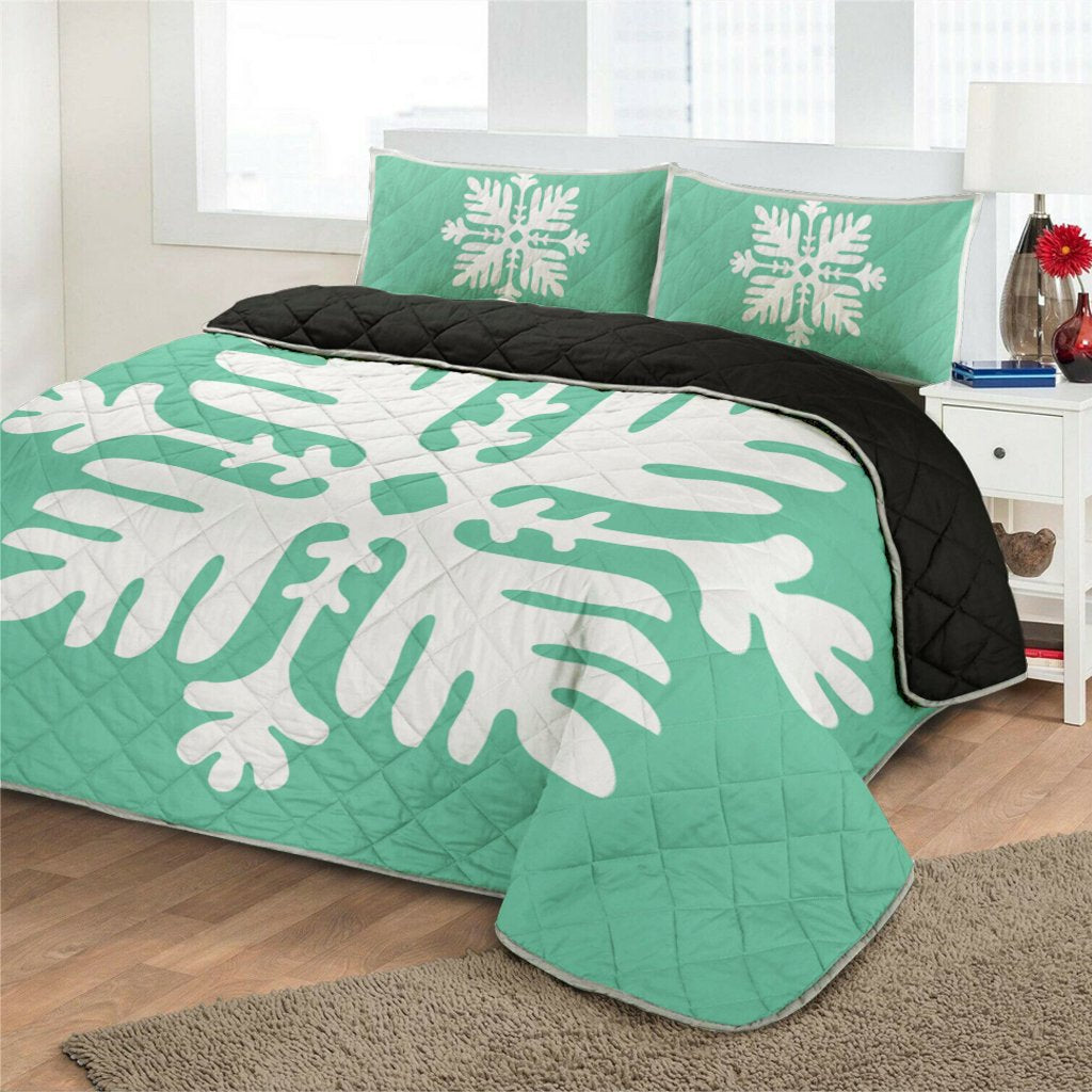 Hawaiian Royal Pattern Quilt Bed Set - Seafoarm - H2 Style - AH - Polynesian Pride
