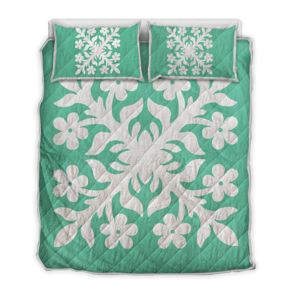 Hawaiian Royal Pattern Quilt Bed Set - Seafoarm - C2 Style - AH Seafoarm - Polynesian Pride