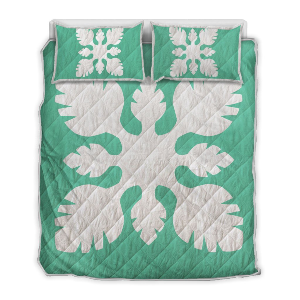 Hawaiian Royal Pattern Quilt Bed Set - Seafoarm - B1 Style - AH Seafoarm - Polynesian Pride