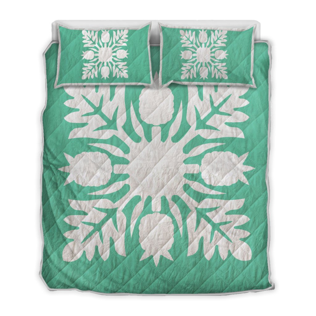 Hawaiian Royal Pattern Quilt Bed Set - Seafoarm - N1 Style - AH Seafoarm - Polynesian Pride
