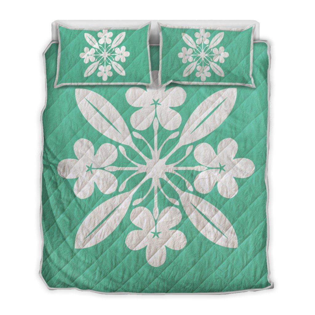 Hawaiian Royal Pattern Quilt Bed Set - Seafoarm - L1 Style - AH Seafoarm - Polynesian Pride