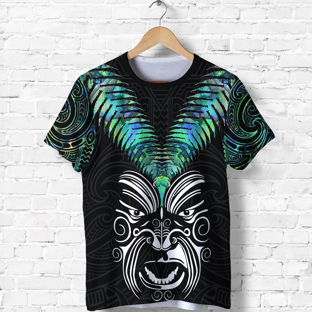 New Zealand Maori Moko T Shirt Paua Shell Unisex Black - Polynesian Pride