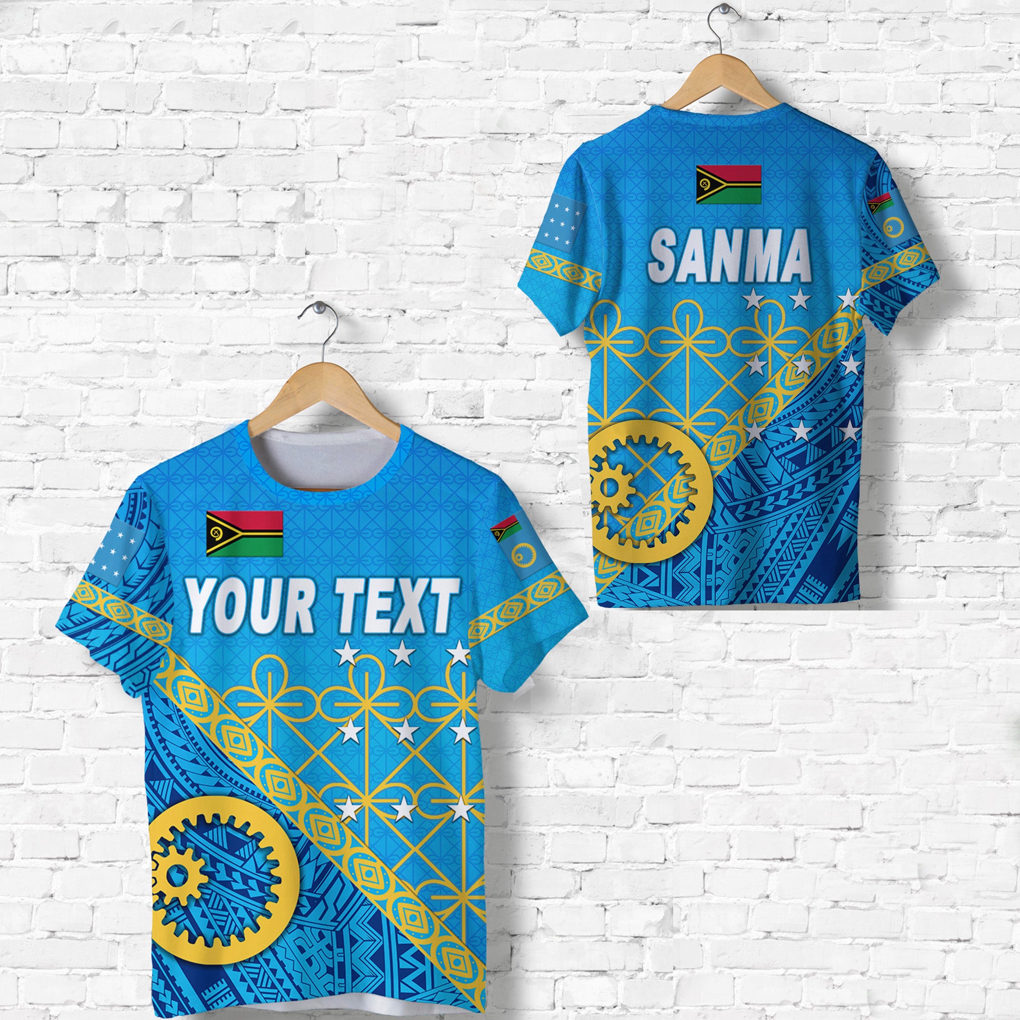 Custom Sanma Province T Shirt Vanuatuan Pattern Unique Style LT8 Unisex Blue - Polynesian Pride