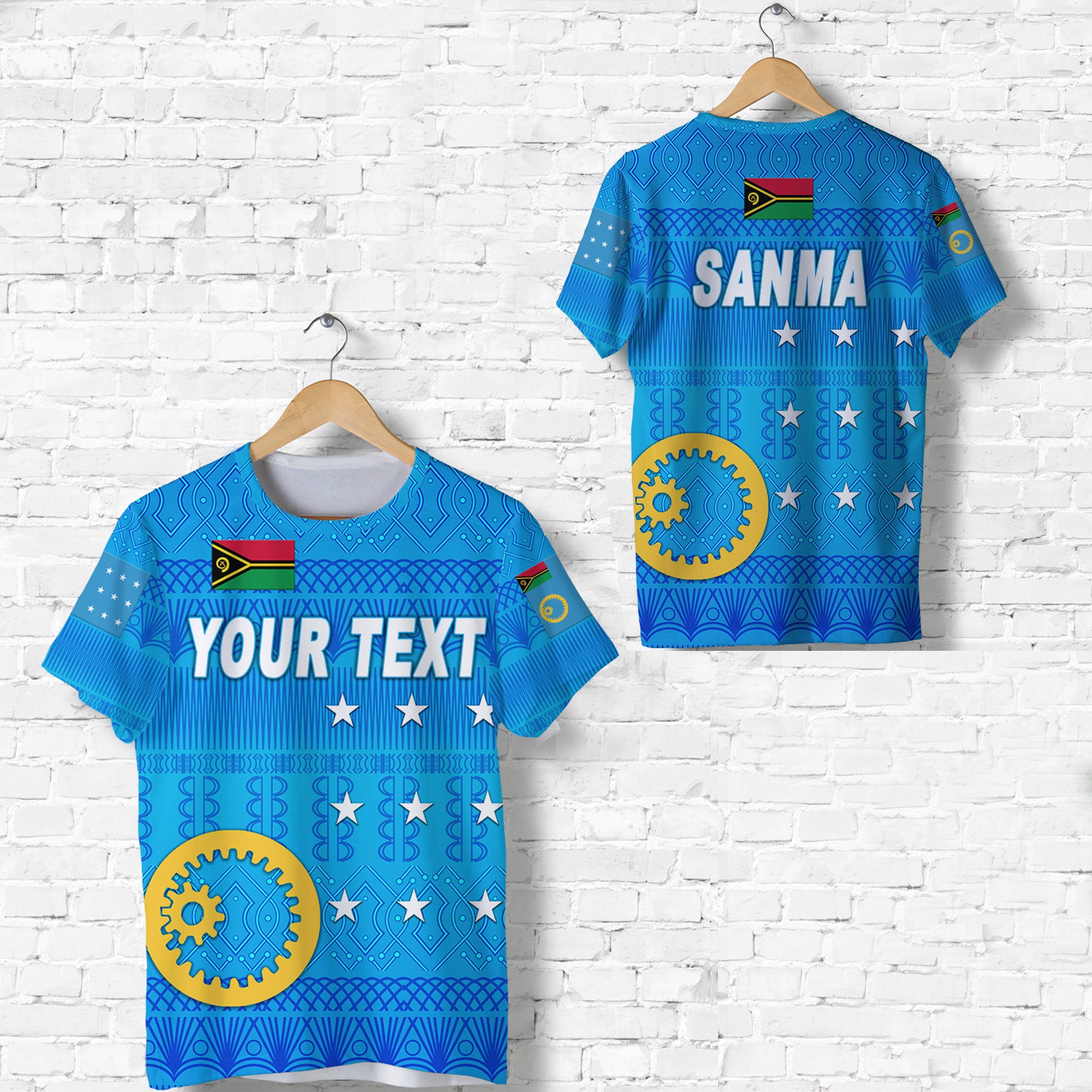 Custom Sanma Province T Shirt Vanuatuan Pattern Traditional Style LT8 Unisex Blue - Polynesian Pride