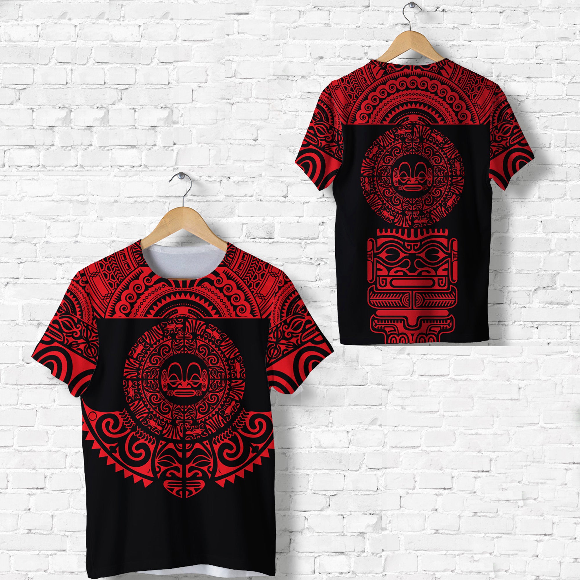 Marquesas Islands T Shirt Marquesan Tattoo Simplified Version Red LT8 - Polynesian Pride