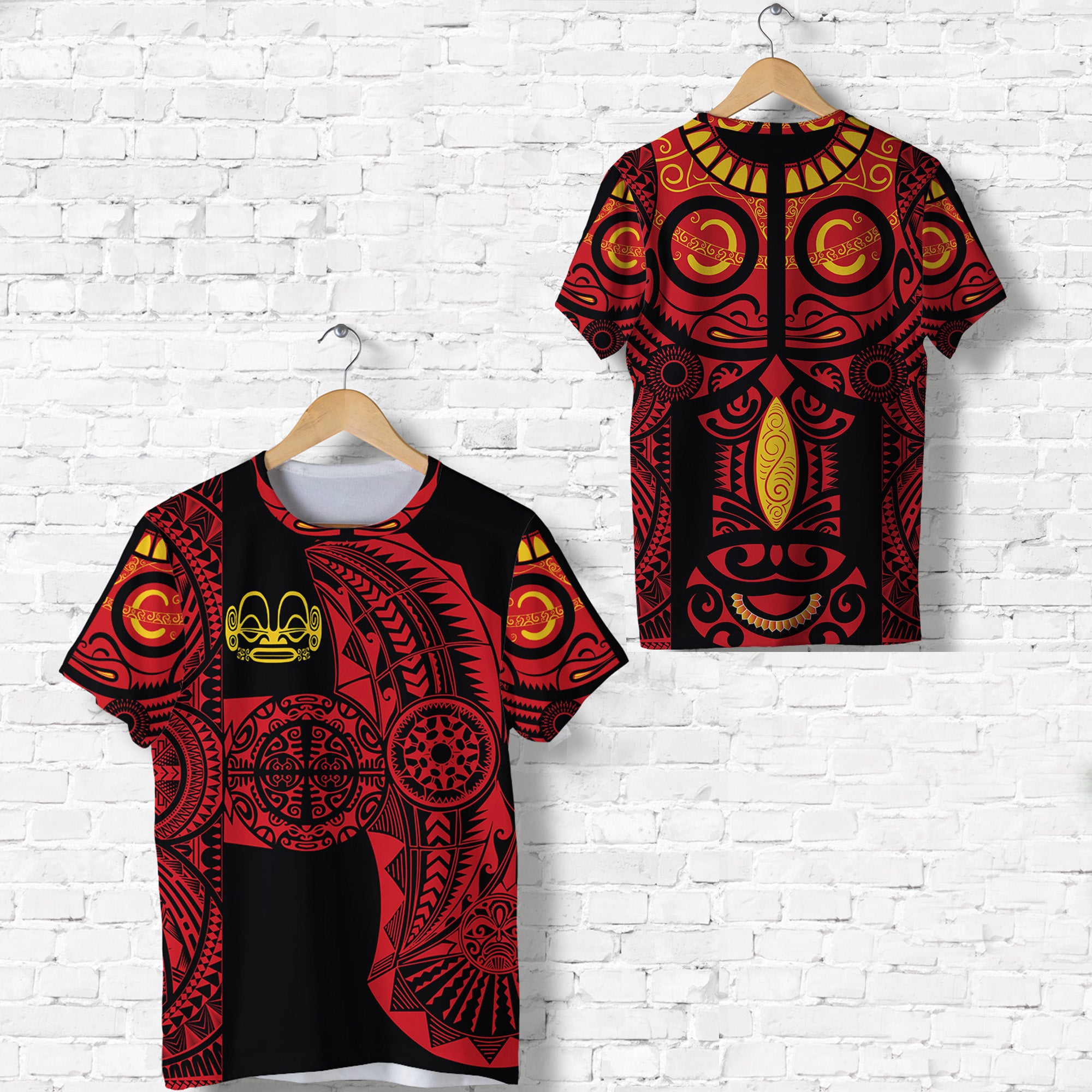 Marquesas Islands T Shirt Marquesan Tattoo Original Style Red LT8 - Polynesian Pride