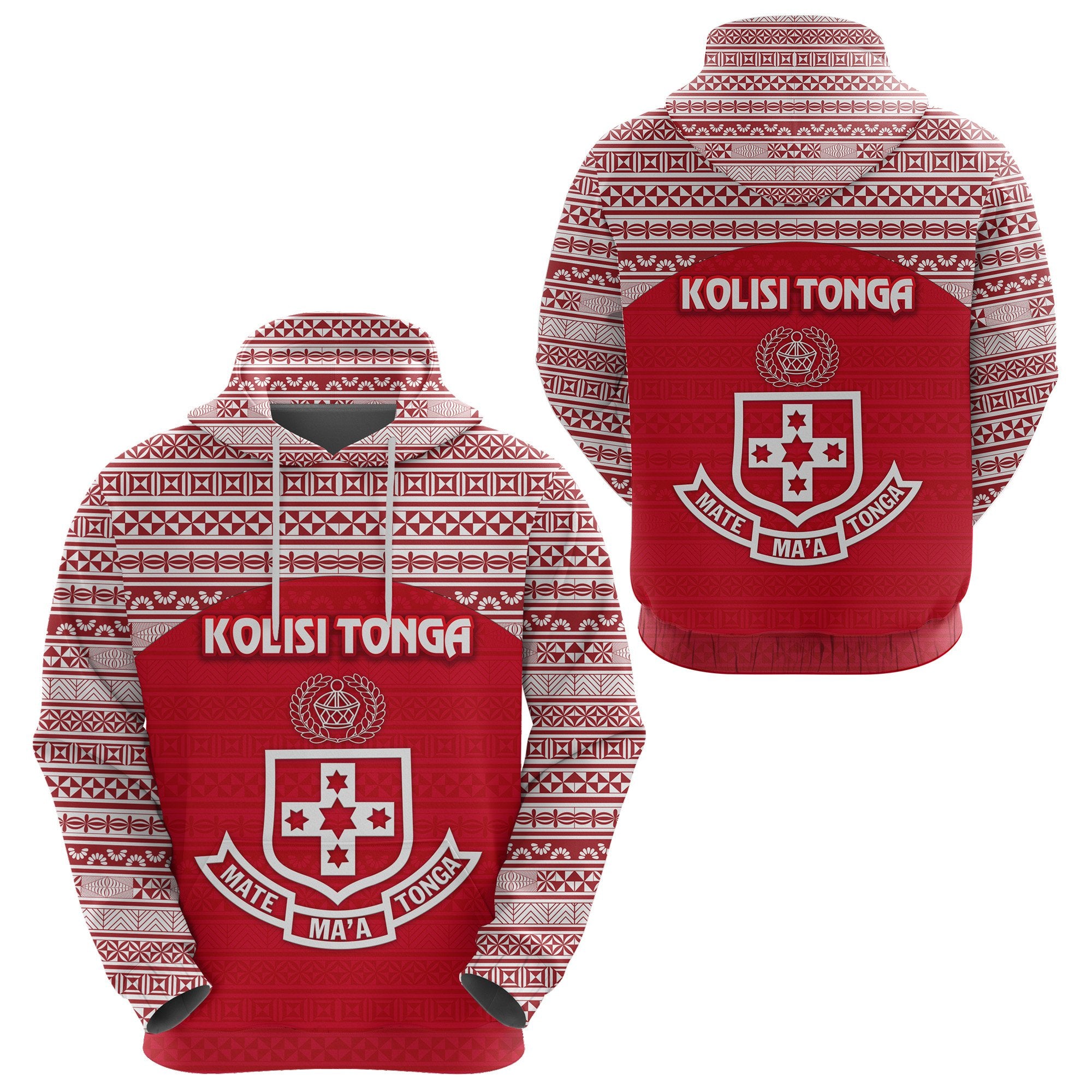 Kolisi Tonga Hoodie Mate Maa Tonga Simple Version NO.1 Unisex Red - Polynesian Pride