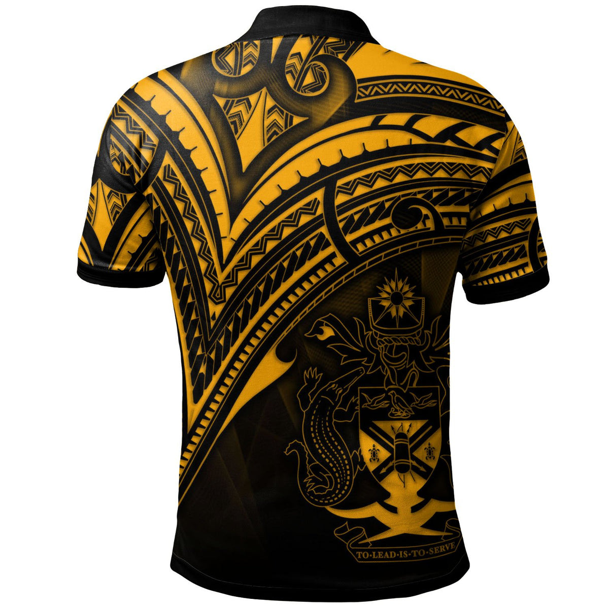 Solomon Islands Polo Shirt Gold Color Cross Style - Polynesian Pride