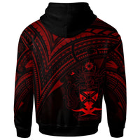 Solomon Islands Hoodie Red Color Cross Style - Polynesian Pride