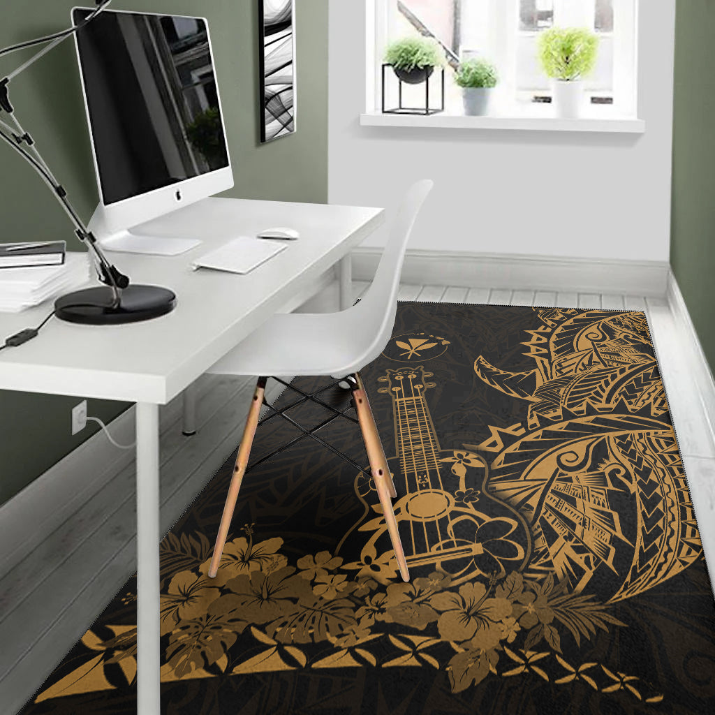 Hawaii Polynesian Area Rug Ukulele Gold LT13 - Polynesian Pride