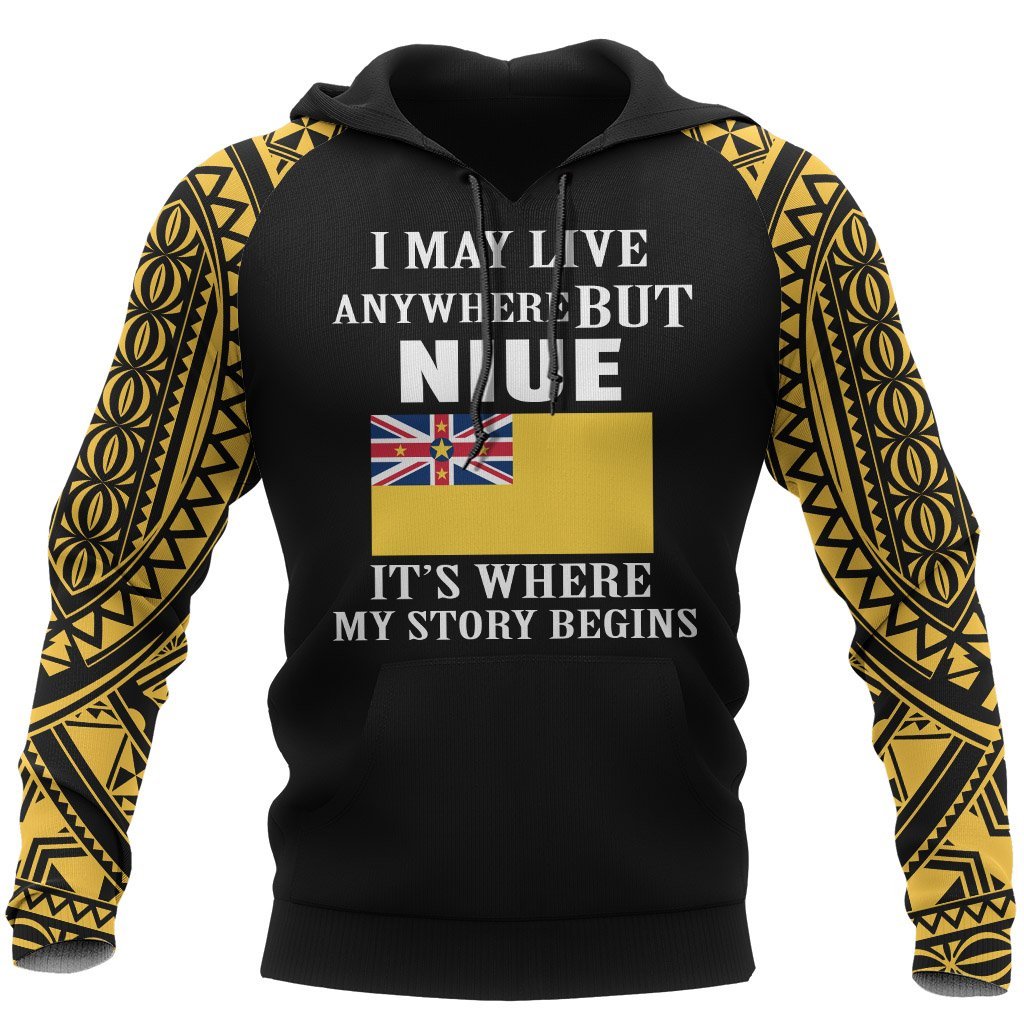 Niue Hoodie Niue Flag Its Where My Story Begins Unisex Black - Polynesian Pride