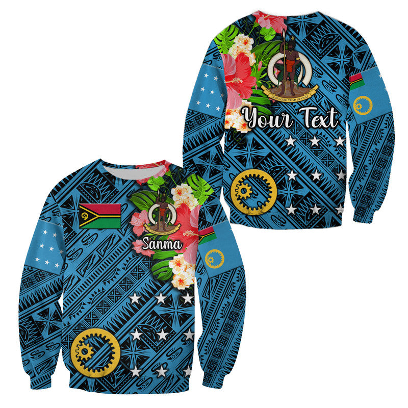 (Custom Personalised) Vanuatu Sanma Sweatshirt Independence Be Proud LT8 Unisex Blue - Polynesian Pride