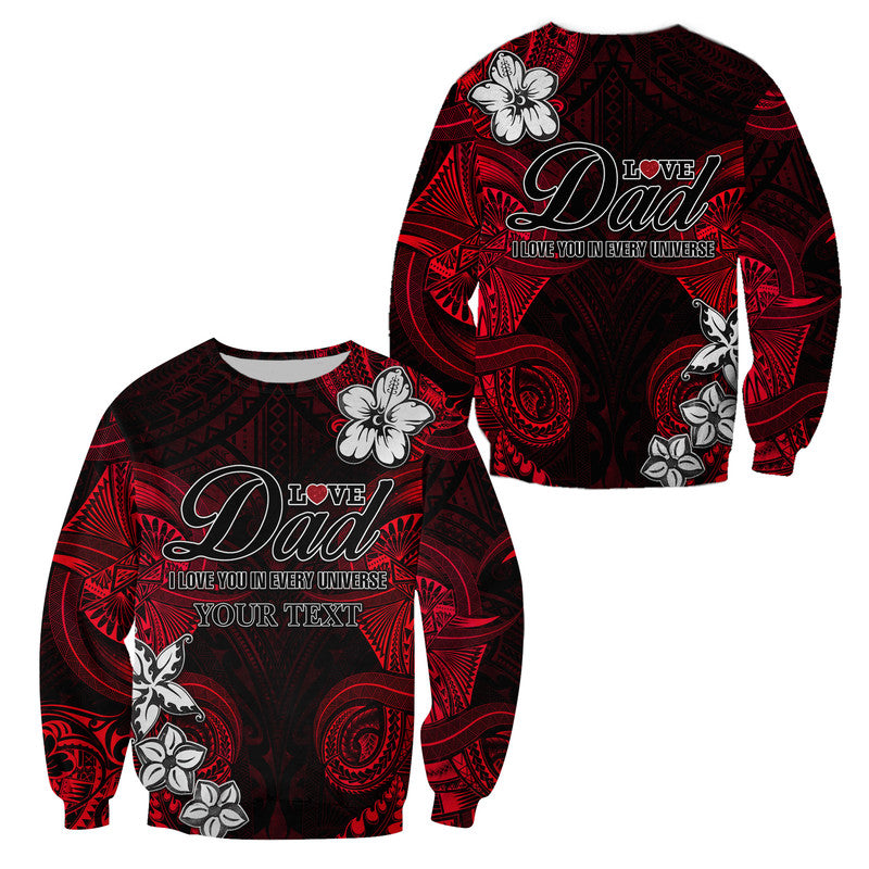 (Custom Personalised) Polynesian Fathers Day Sweatshirt I Love You In Every Universe - Red LT8 Unisex Red - Polynesian Pride