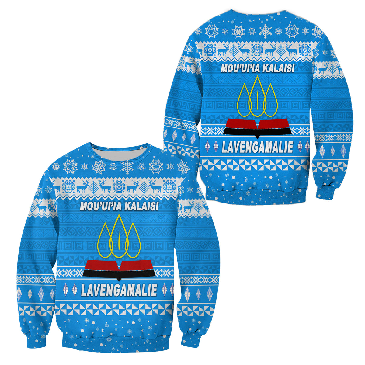 Lavengamalie College Christmas Sweatshirt Simple Style LT8 Unisex Blue - Polynesian Pride
