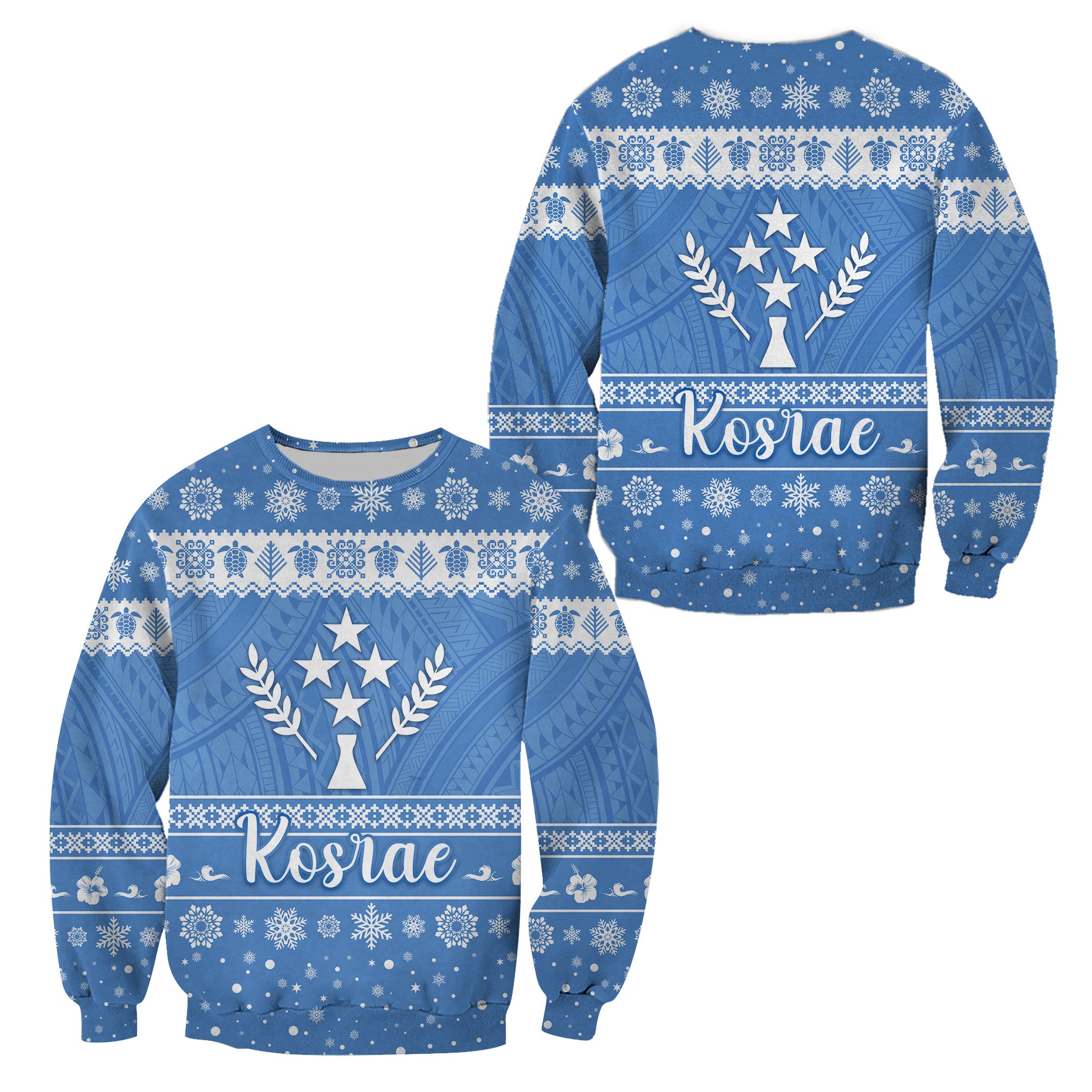 FSM Kosrae Christmas Sweatshirt Simple Style LT8 Unisex Blue - Polynesian Pride