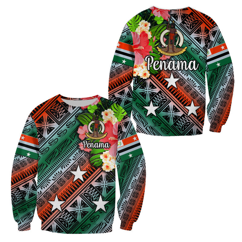 Vanuatu Penama Sweatshirt Independence Be Proud LT8 Unisex Green - Polynesian Pride