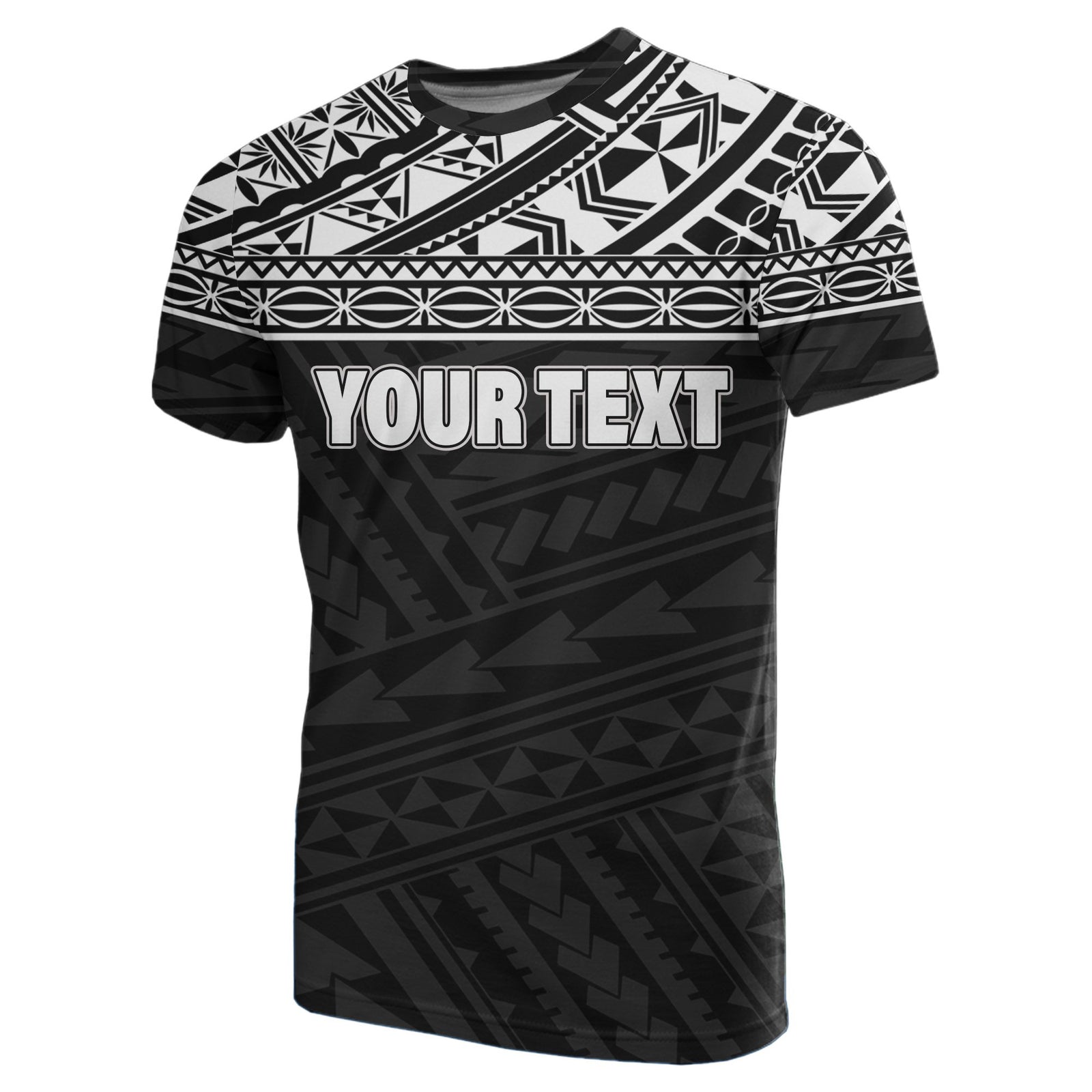 Polynesian All Over Custom T Shirt Polynesian Tattoo Style Black Unisex Black - Polynesian Pride