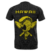 Polynesian Kakau Helmet Weapon Yellow Kanaka Warrior T Shirt - Polynesian Pride