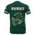 Hawaii Warrior Helmet Football Green Kakau T Shirt - Polynesian Pride