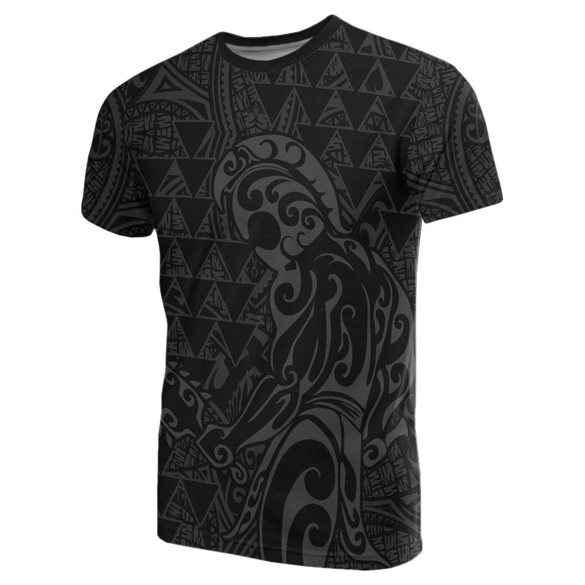 Polynesian Kakau Helmet Weapon Gray Kanaka Warrior T Shirt - Polynesian Pride