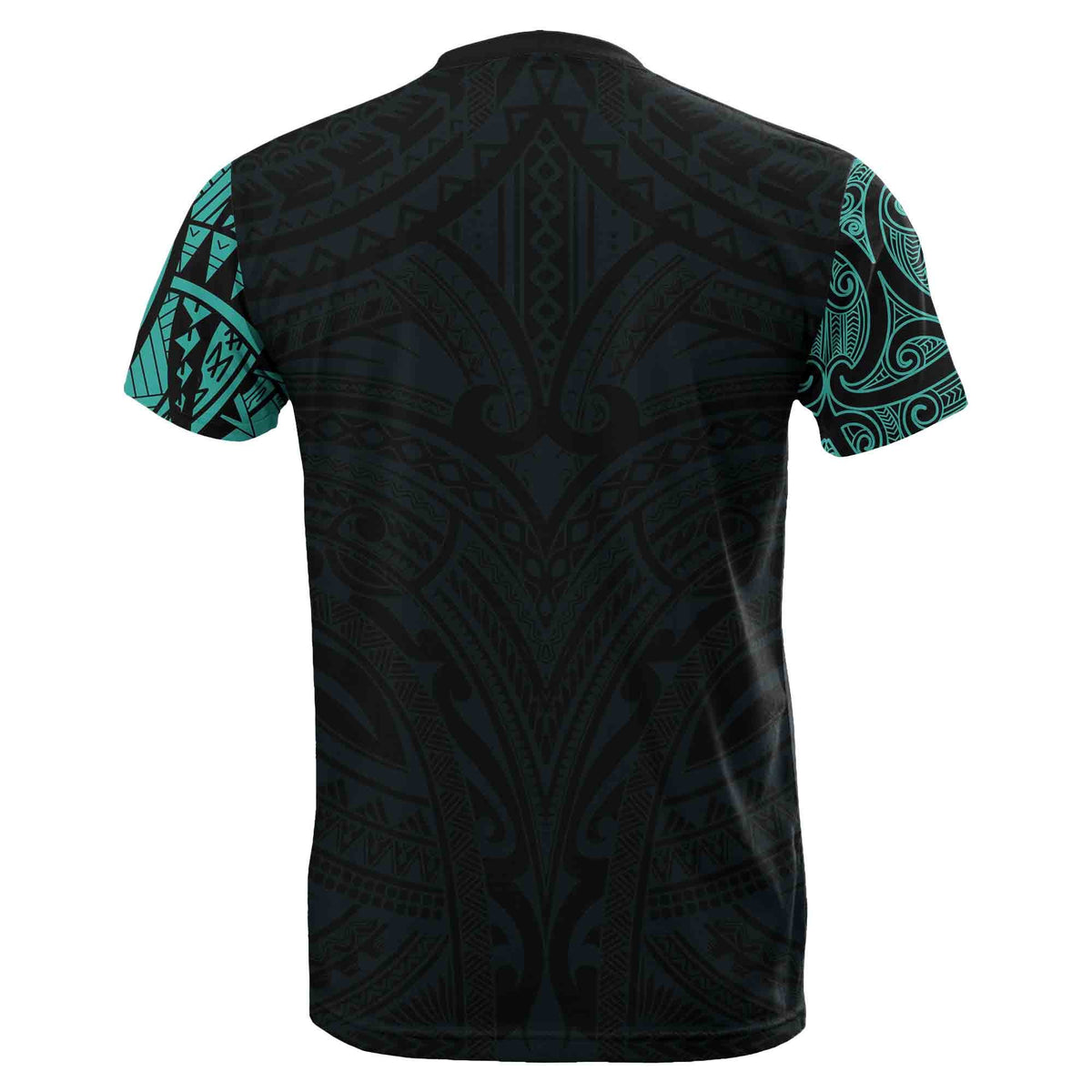 New Zealand T Shirt, Maori Polynesian Tattoo Turquoise - Polynesian Pride