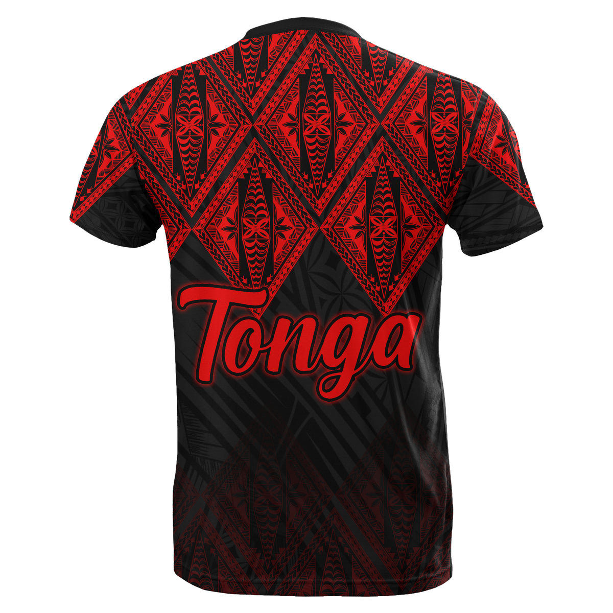 Tonga T Shirt Ngatu Black and Red Style LT6 - Polynesian Pride