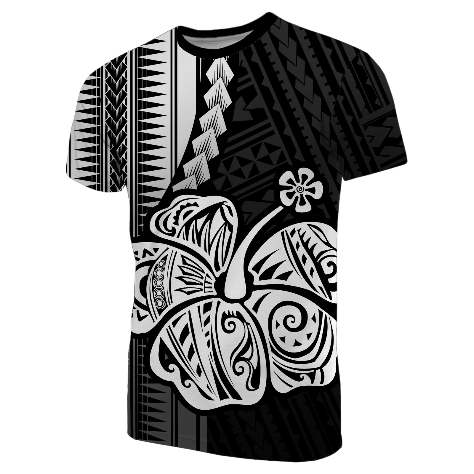 Custom Polynesian Hibiscus T Shirt Hawaiian Style No.4 LT6 Unisex White - Polynesian Pride