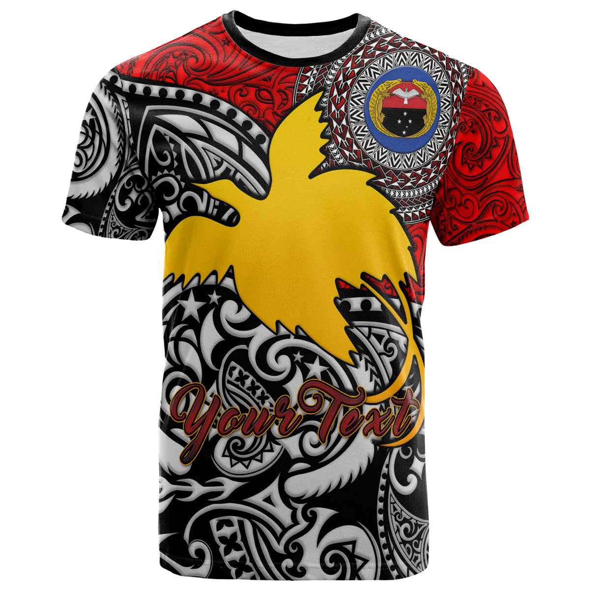 Papua New Guinea T shirt Custom Gulf Of Papua New Guinea With Polynesian Patterns T shirt - Polynesian Pride