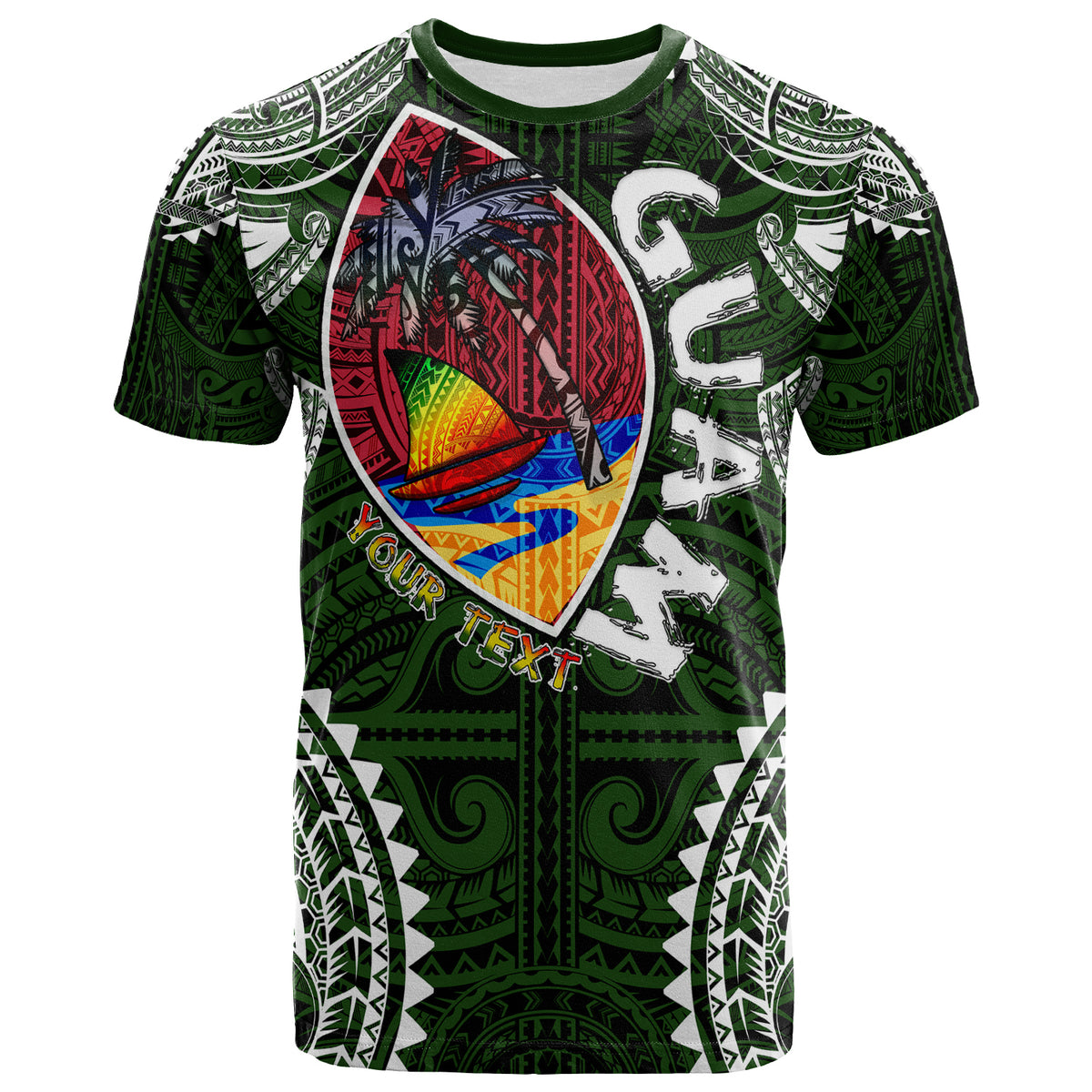 Guam T Shirt Custom Guam Independence Day Wish You A Very Happy Independence Day With Polynesian Patterns LT10 - Polynesian Pride