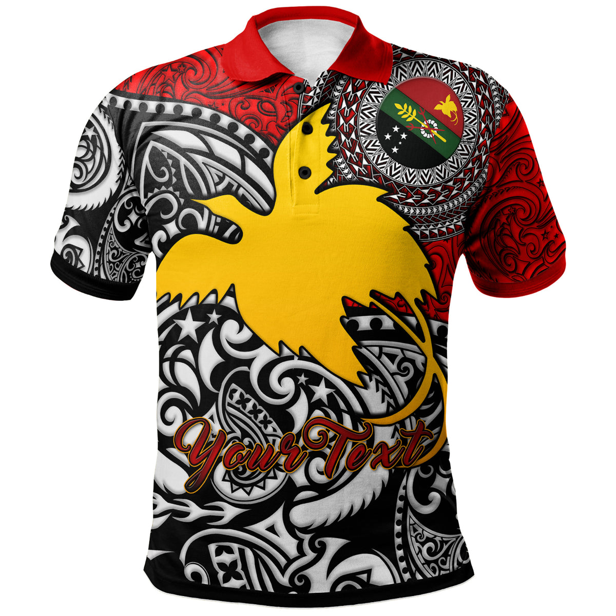 Papua New Guinea Polo Shirt Custom Chimbu Of Papua New Guinea With Polynesian Patterns Polo Shirt - Polynesian Pride