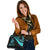 New Caledonia Custom Personalised Shoulder Handbag - Turquoise Polynesian Tentacle Tribal Pattern Crest - Polynesian Pride