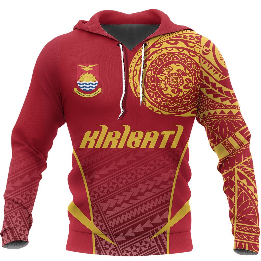 Kiribati Active Special Hoodie Kiribati Coat of Arms Polysenian TattooA7 Unisex Red - Polynesian Pride