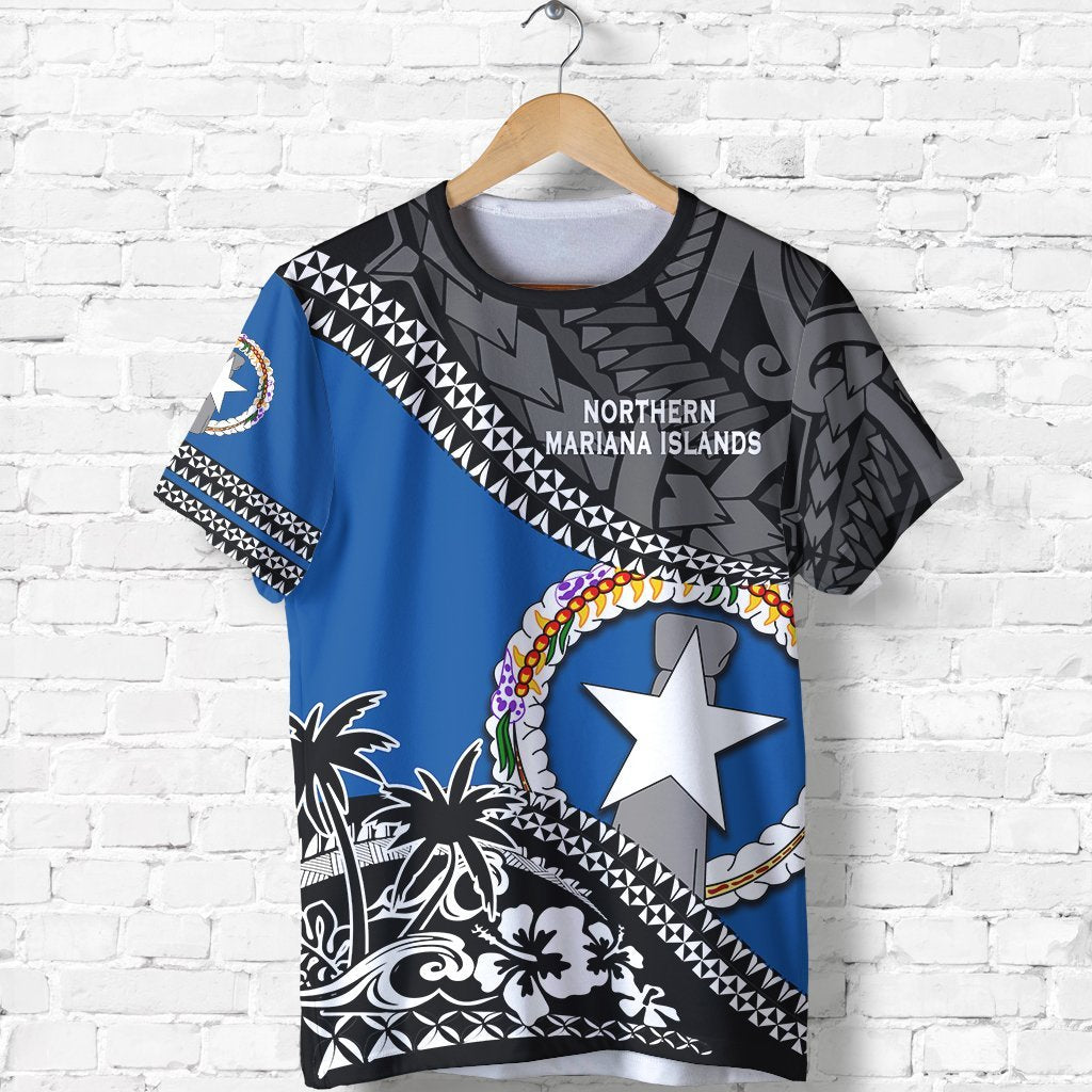 Northern Mariana Islands T Shirt Northern Mariana Islands Flag Fall In The Wave Unisex Blue - Polynesian Pride