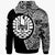 Tahiti Zip Hoodie Hook Tattoo Black Color - Polynesian Pride