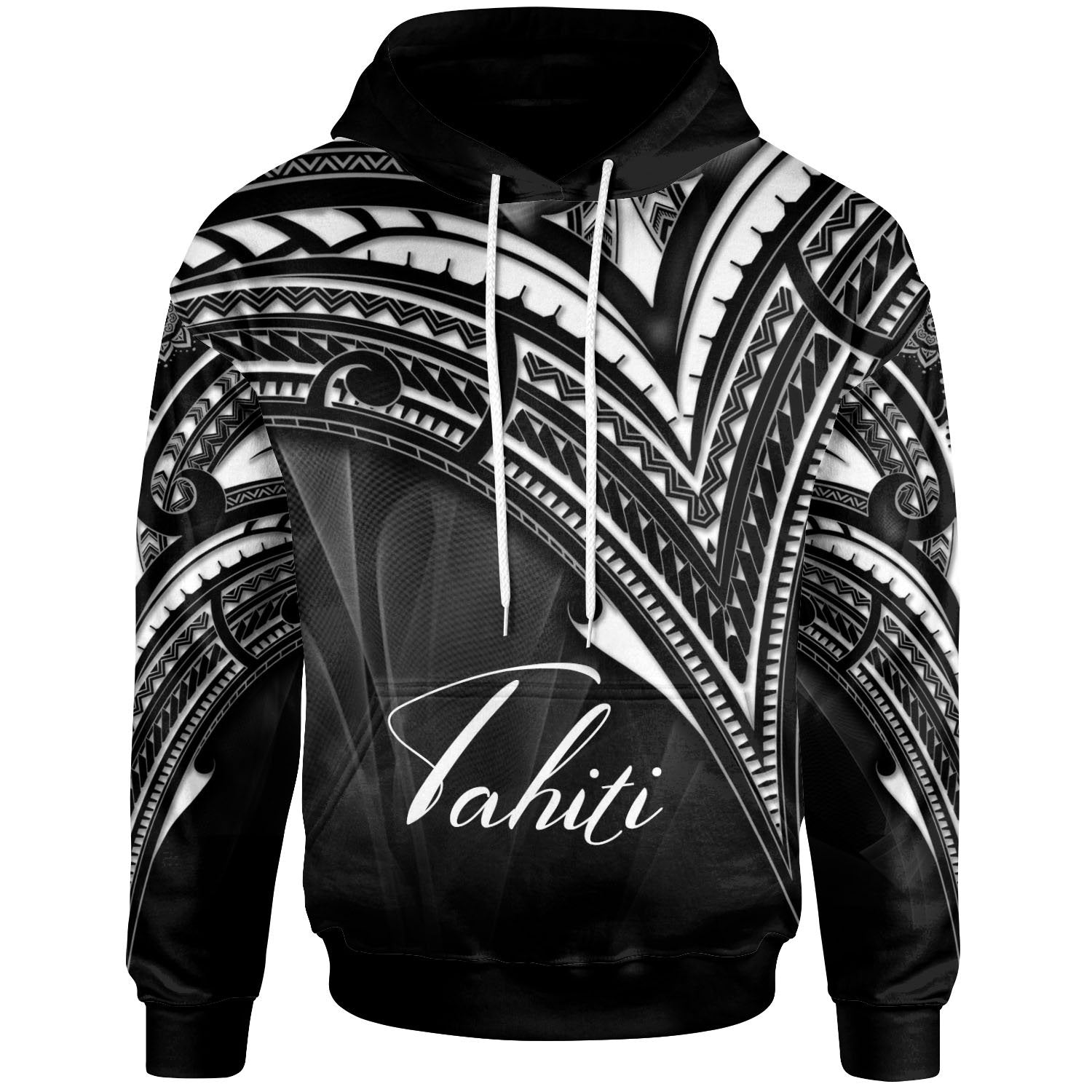 Tahiti Hoodie Cross Style Unisex Black - Polynesian Pride