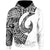 Samoa Hoodie Hook Tattoo Unisex White - Polynesian Pride