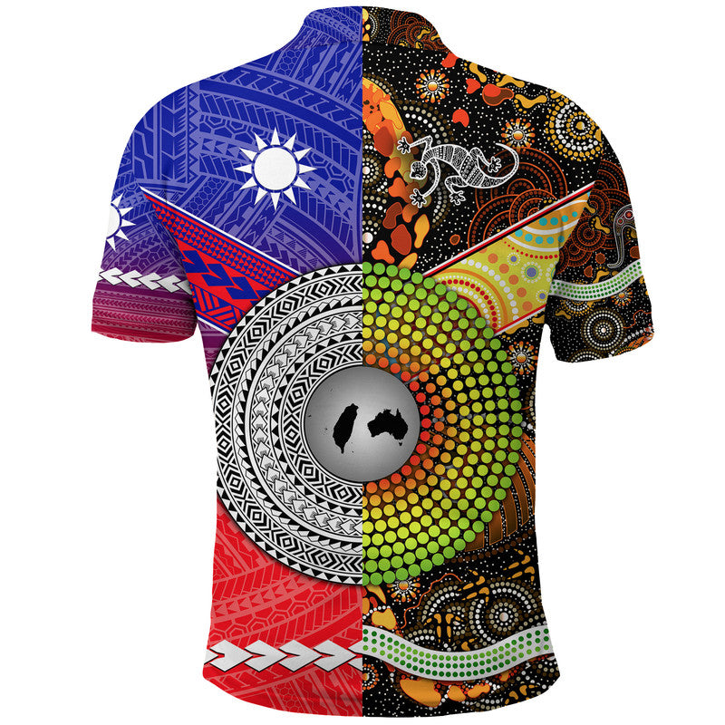 Taiwanese Polynesian and Australia Aboriginal Polo Shirt Together Gradient Vibes LT8 - Polynesian Pride
