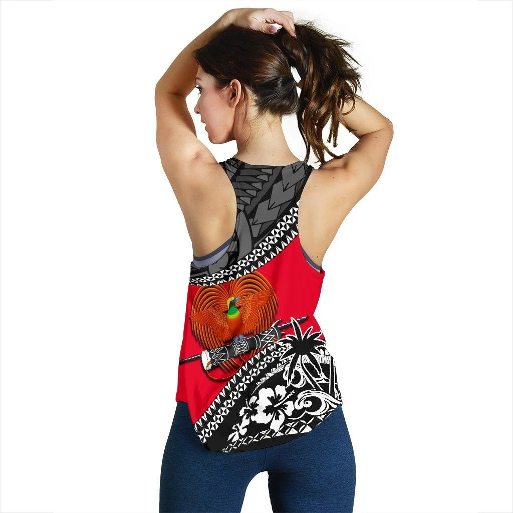 Papua New Guinea Racerback Tank Fall In The Wave K9 - Polynesian Pride