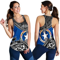 Northern Mariana Islands Women Racerback Tank Fall In The Wave K9 - Polynesian Pride