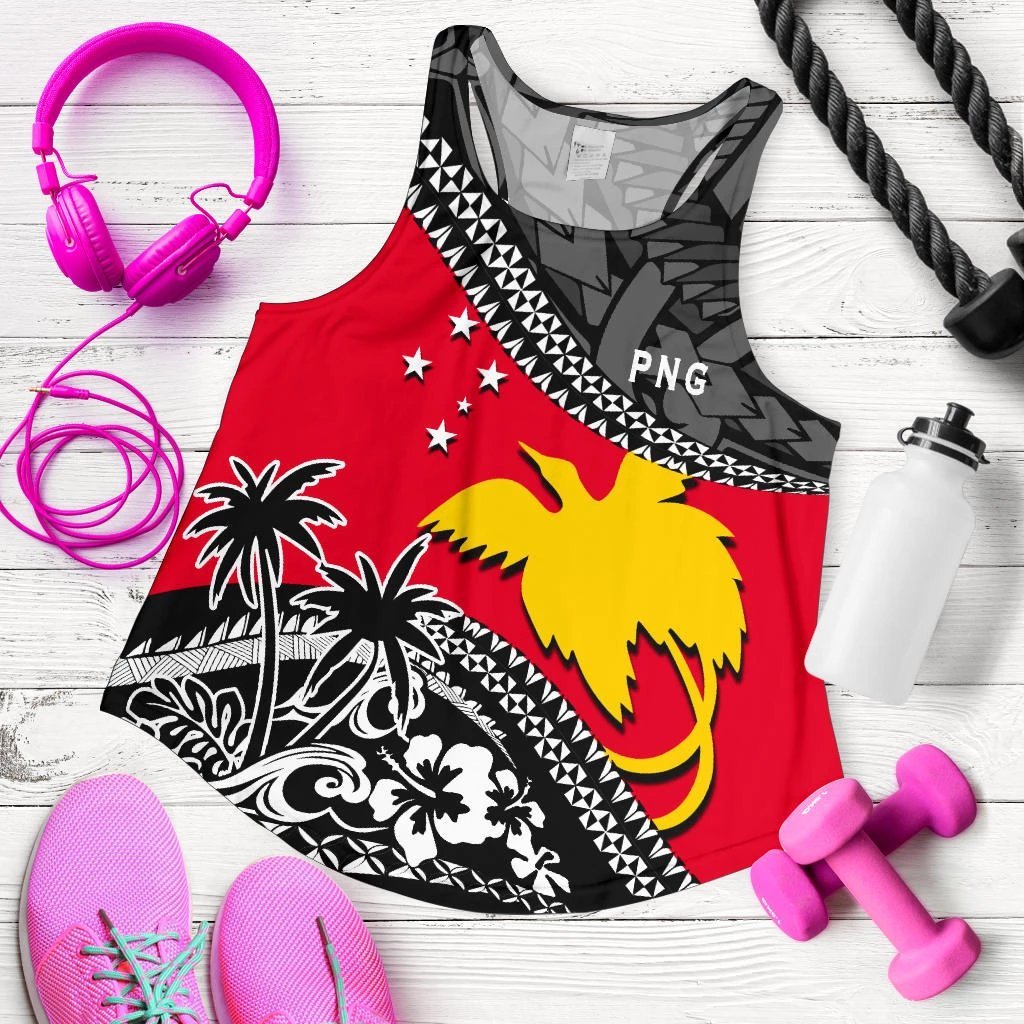 Papua New Guinea Racerback Tank Fall In The Wave K9 - Polynesian Pride