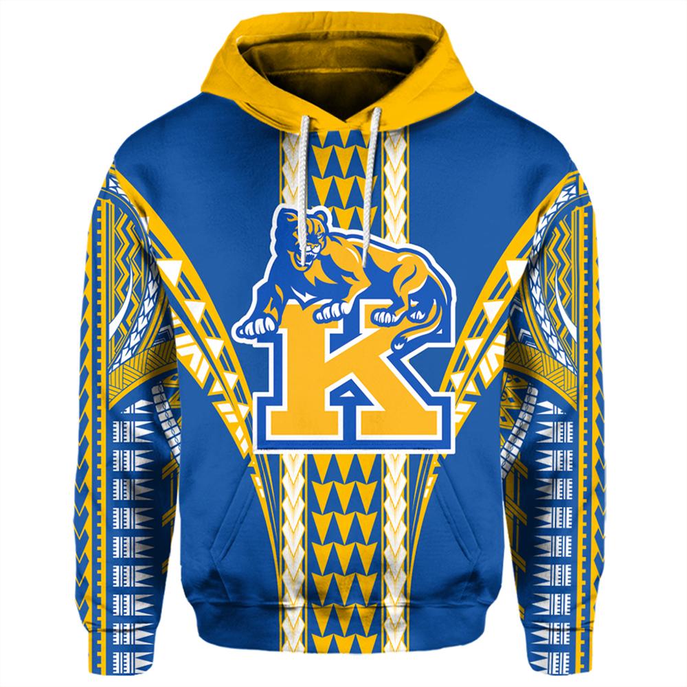 Hawaii Hoodie Kaiser High Football Jersey Hoodie Unisex Blue - Polynesian Pride