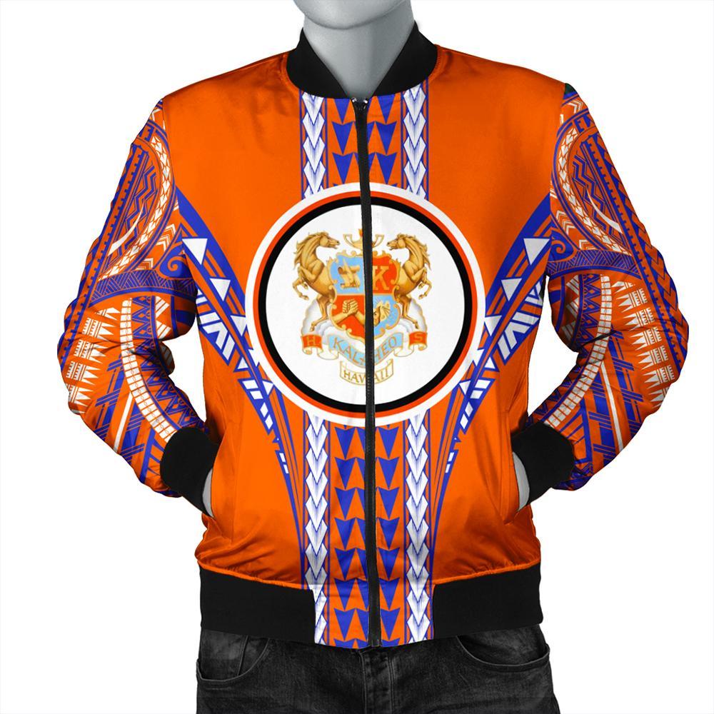 Hawaii Bomber Jacket - Kalaheo High Football Jersey Bomber Jacket - AH Orange Unisex - Polynesian Pride