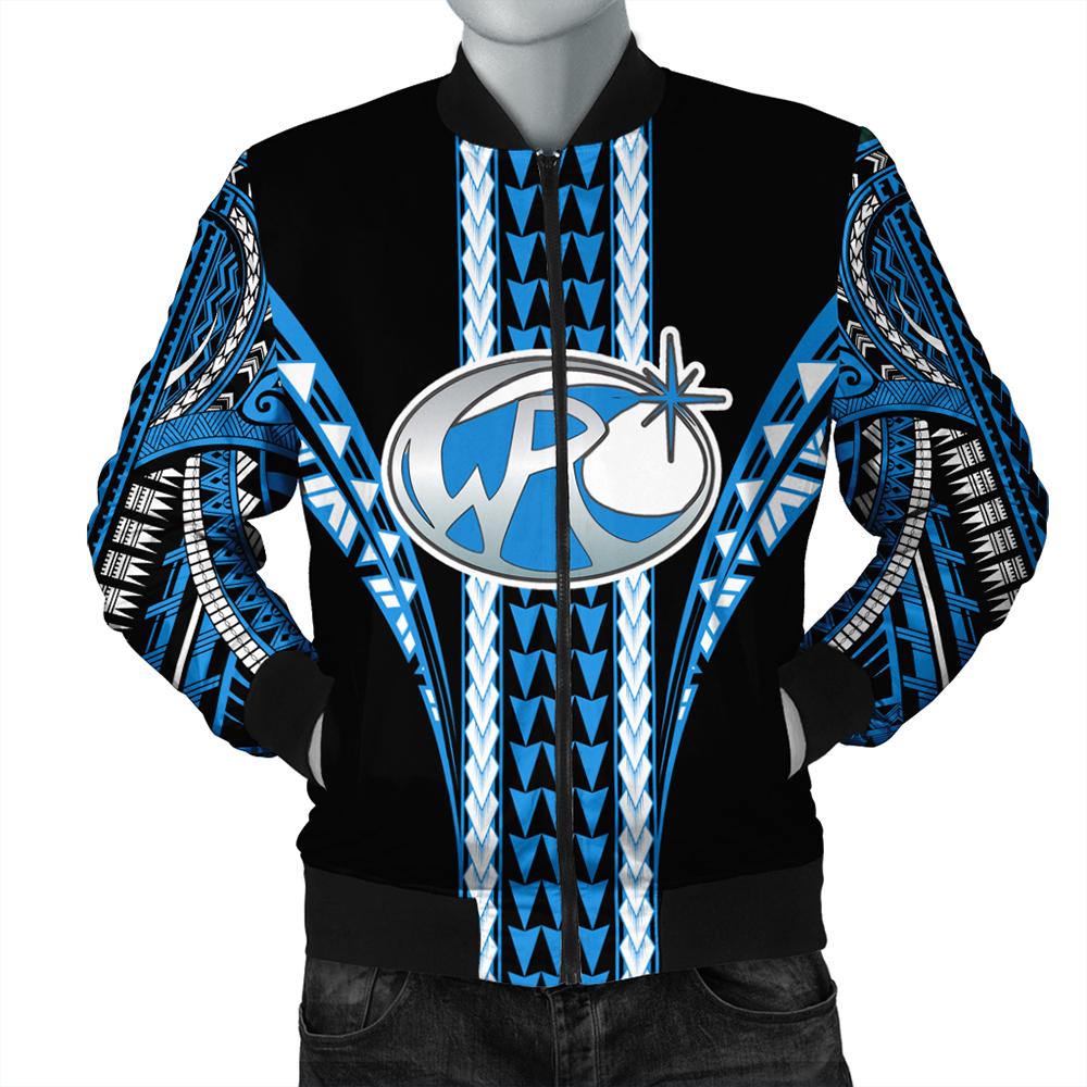 Hawaii Bomber Jacket - Kealakehe High Footbal Jersey Bomber Jacket - AH Blue Unisex - Polynesian Pride