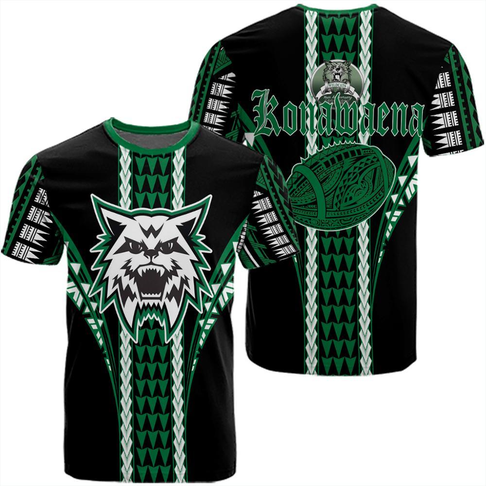 Hawaii Konaweana High Football Jersey T Shirt Unisex Green - Polynesian Pride