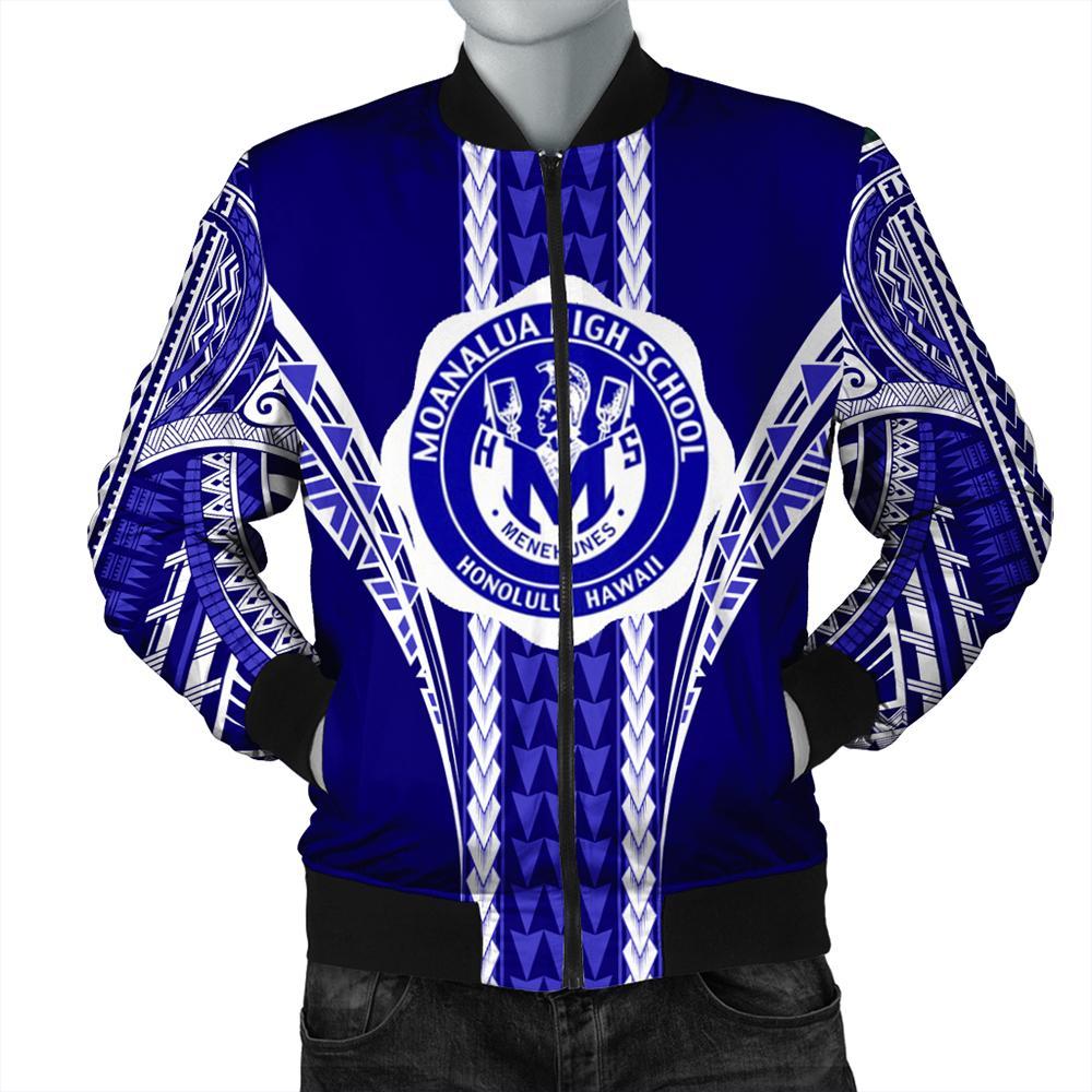 Hawaii Bomber Jacket - Moanalua High Football Jersey Bomber Jacket - AH Blue - Polynesian Pride