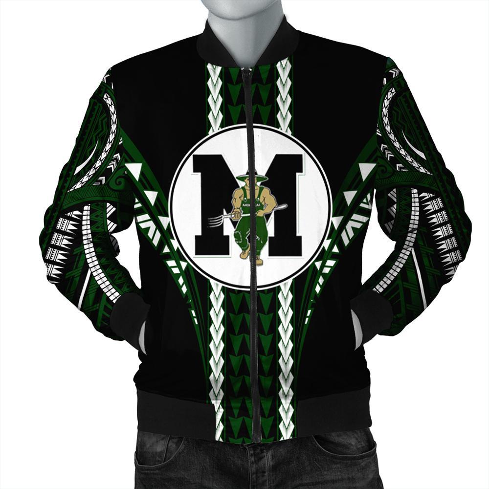 Hawaii Bomber Jacket - Molokai High Football Jersey Bomber Jacket - AH Green Unisex - Polynesian Pride