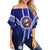 Hawaii - Waianae High Football Jersey Off Shoulder Waist Wrap Top - AH Female Blue - Polynesian Pride