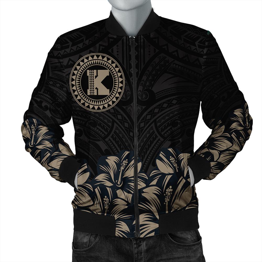 Kahoolawe Map Hibiscus Polynesian Bomber Jacket - Lithe Style - AH Red Unisex - Polynesian Pride