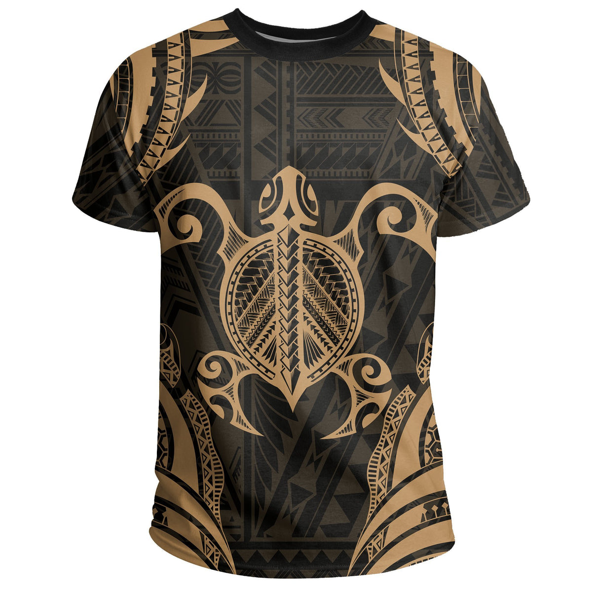 Hawaii Turtle Kanaka Polynesian T Shirt Gold - Polynesian Pride