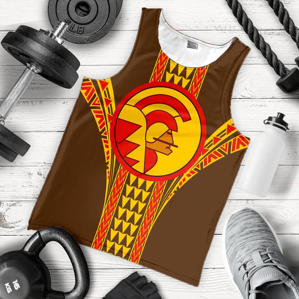 (Personalised) Hawaii Men's Tank Top - The Hawaiians Football Tank Top AH Brown - Polynesian Pride